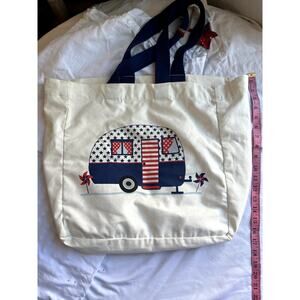 Novogratz Canvas Reuseable Bag Americana Happy Camper